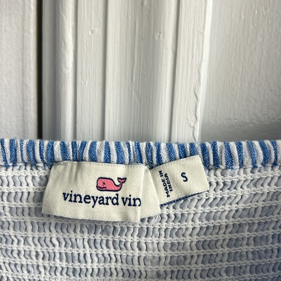 Vineyard Vines Striped Smocked MIDI Dress - HULL BLUE, NWT S - Picture 7 of 7